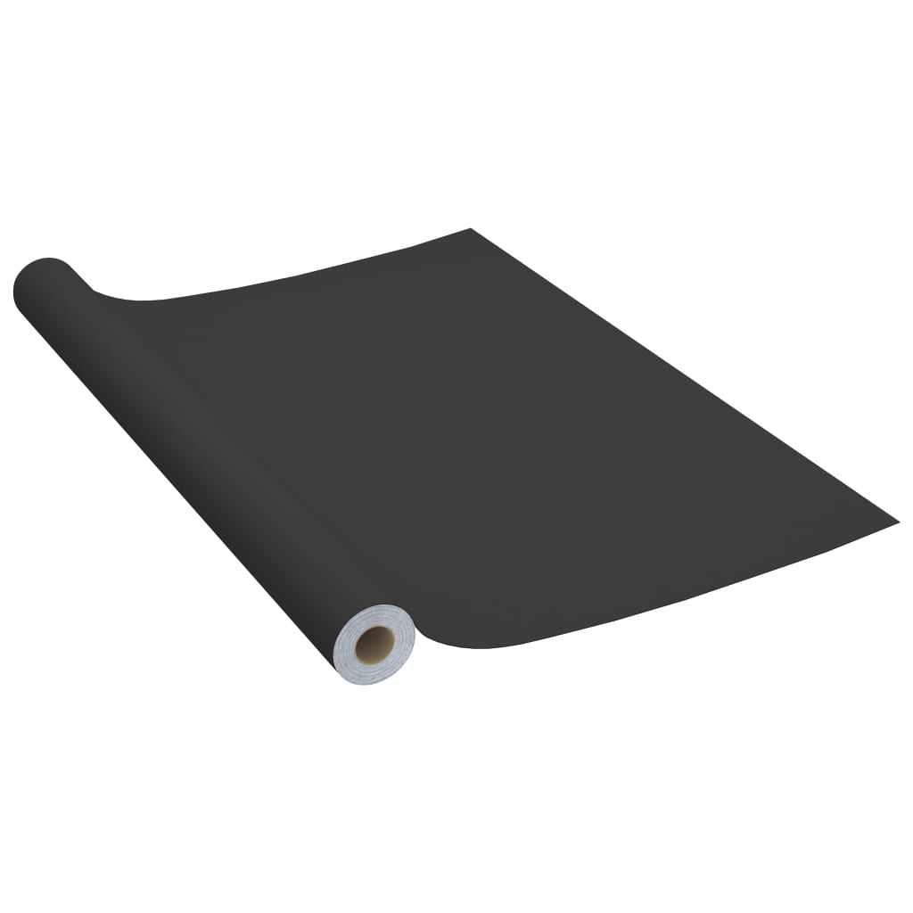 vidaXL fekete öntapadó PVC bútorfólia 500 x 90 cm
