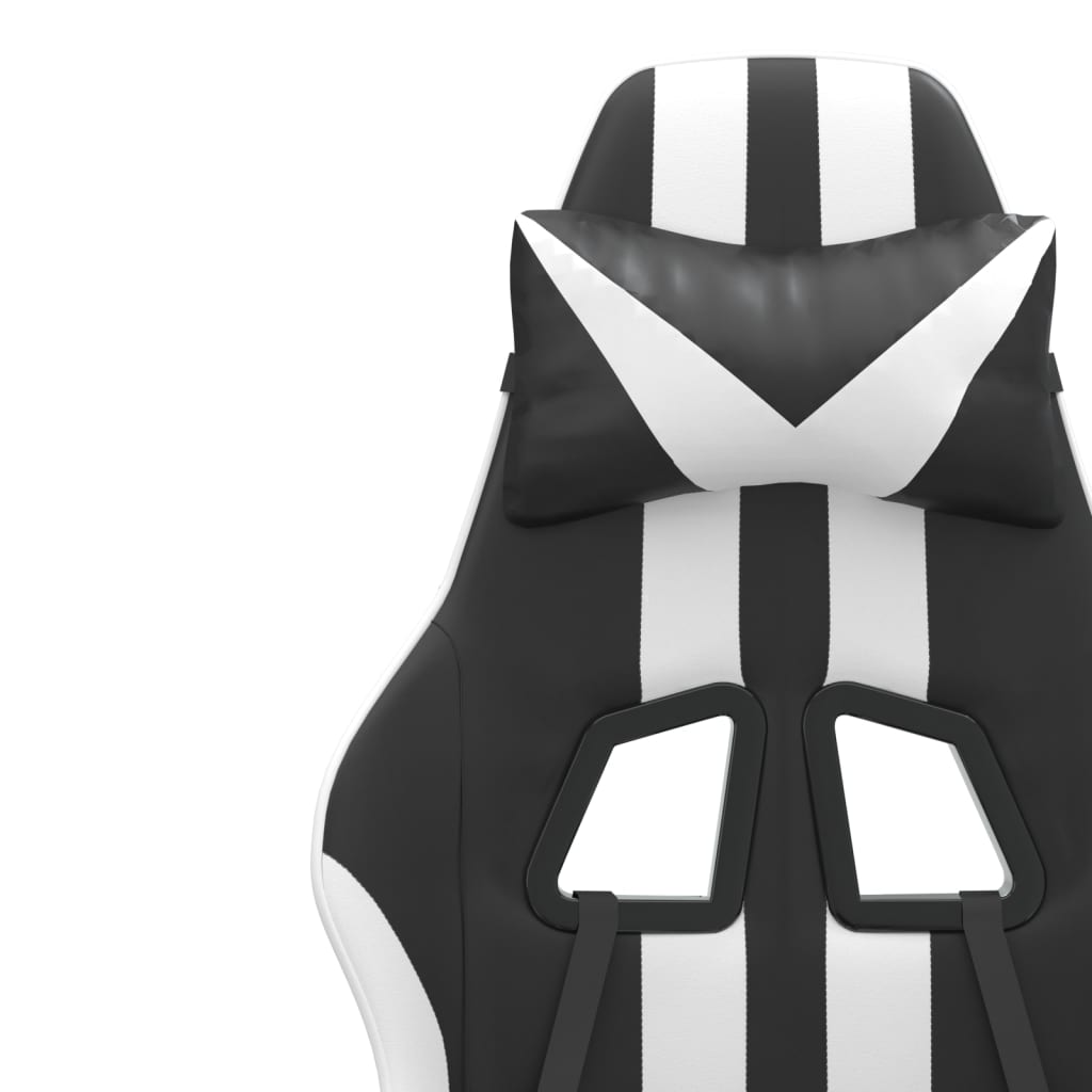 vidaXL fekete és fehér műbőr játékszék lábtartóval