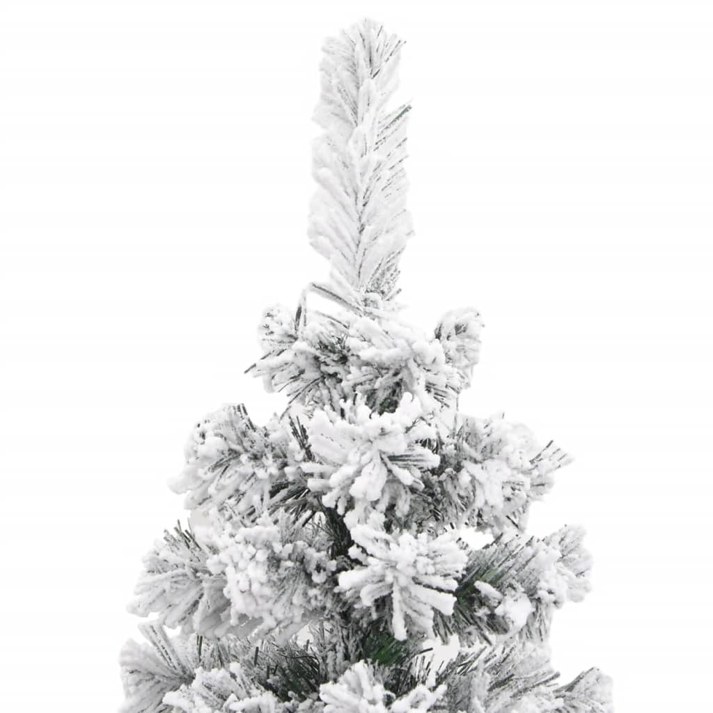 vidaXL zöld vékony PVC műkarácsonyfa pelyhes hóval 210 cm