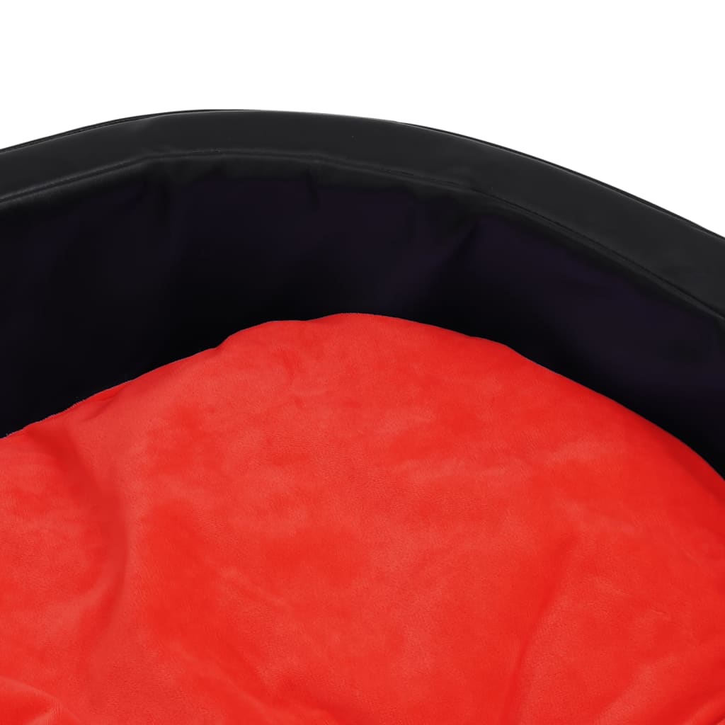 vidaXL fekete-piros plüss és műbőr kutyaágy 99 x 89 x 21 cm