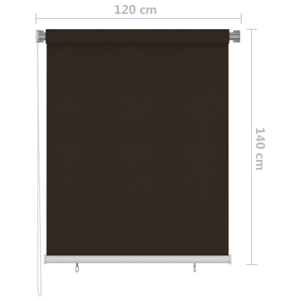 vidaXL barna kültéri sötétítő roló 120 x 140 cm