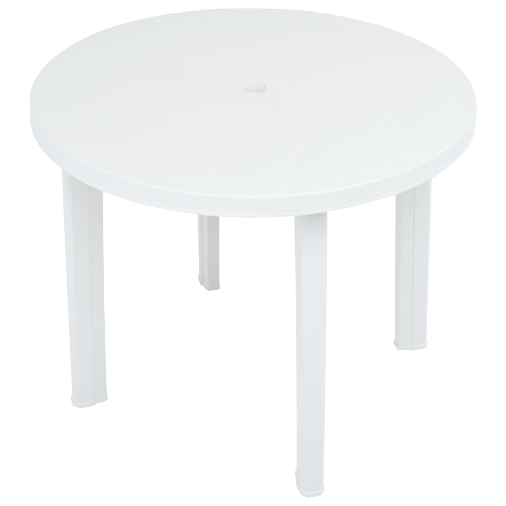 vidaXL fehér műanyag kerti asztal 89 cm