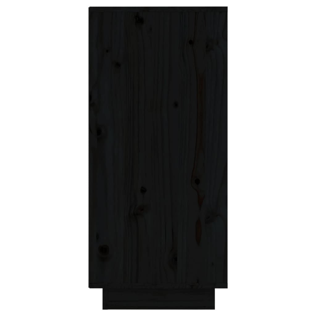 vidaXL 2 db fekete tömör fenyőfa tálalószekrény 31,5 x 34 x 75 cm