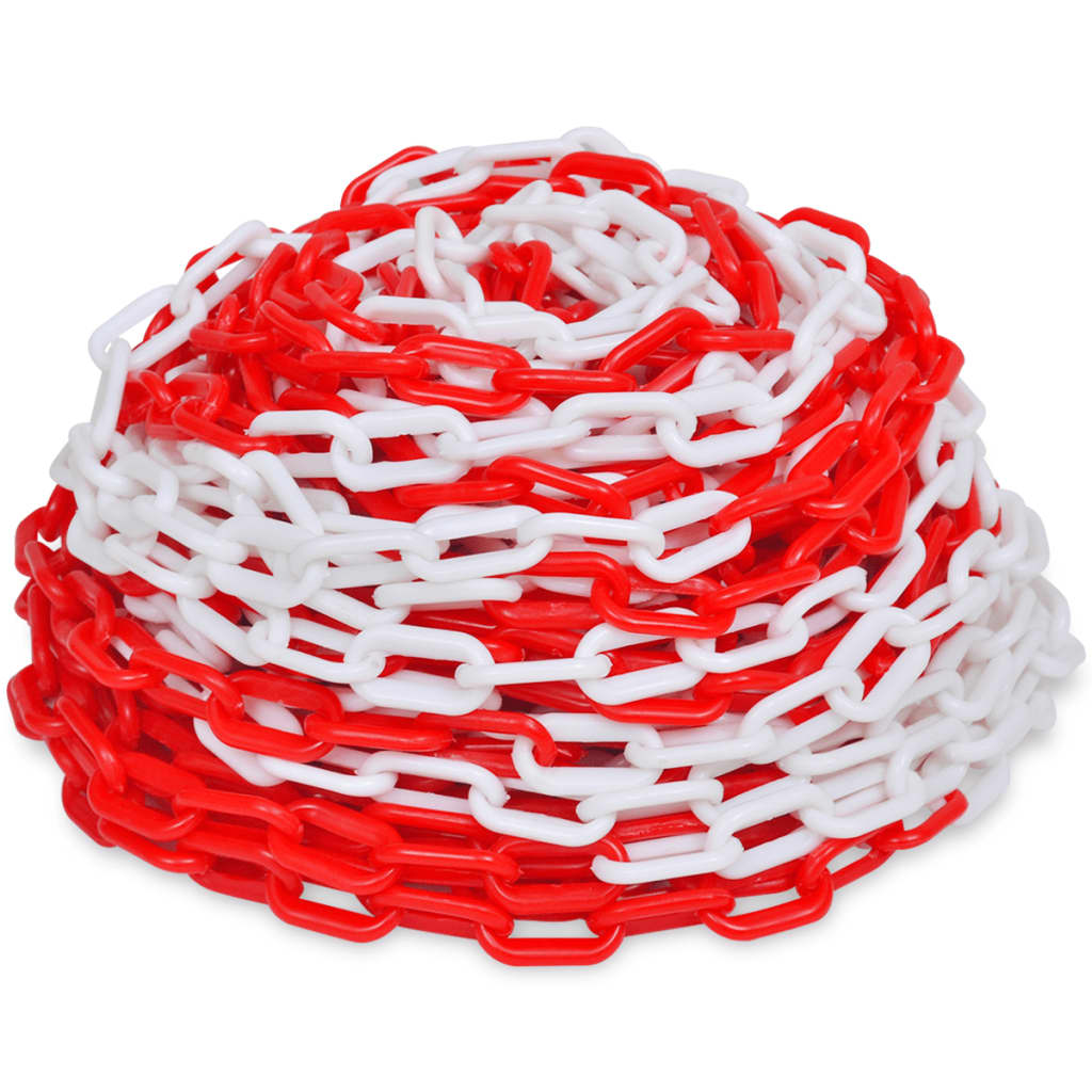 30 m műanyag jelző lánc piros és fehér