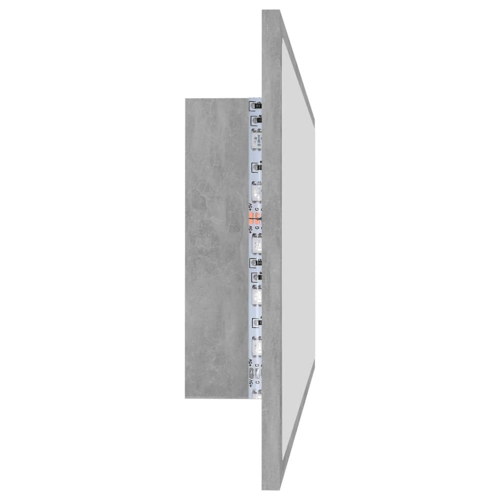 vidaXL betonszürke akril LED-es fürdőszobatükör 100x8,5x37 cm