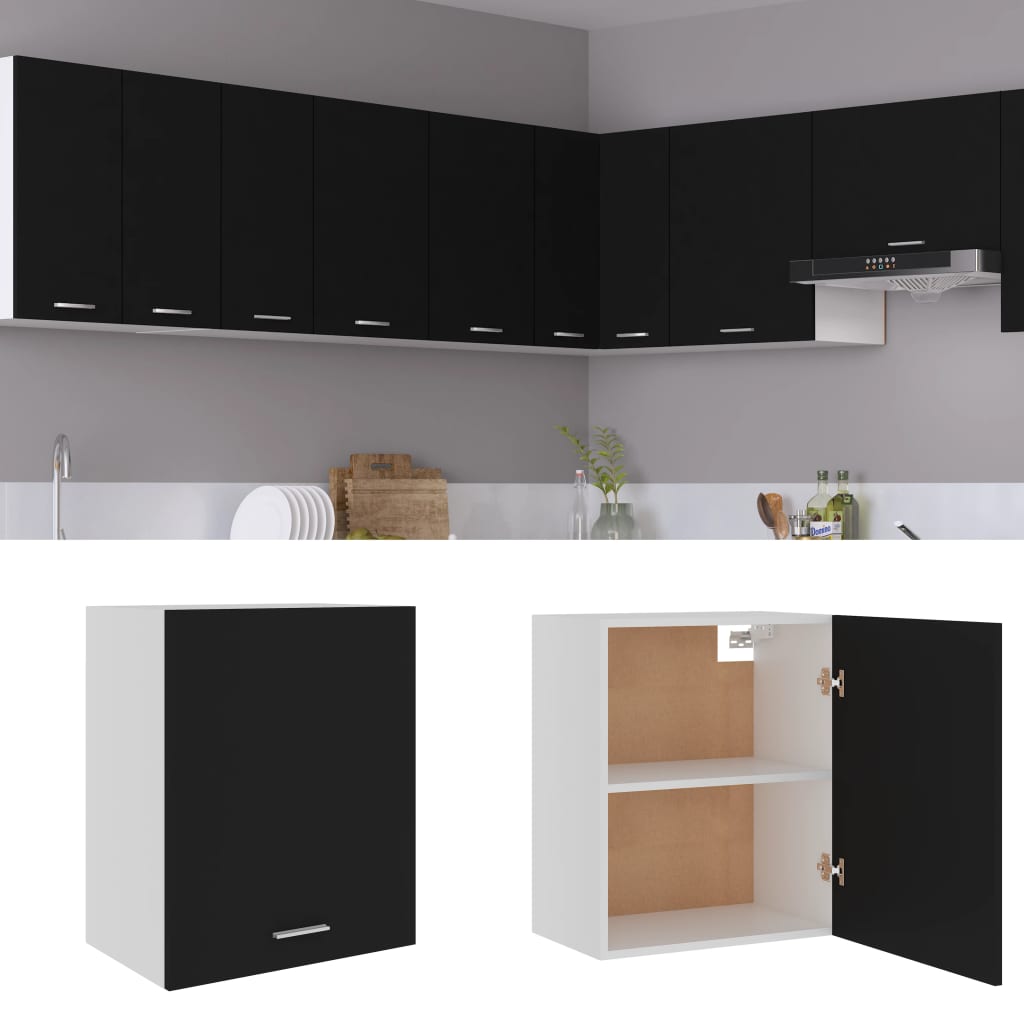 vidaXL fekete forgácslap függő szekrény 50 x 31 x 60 cm