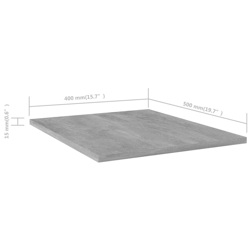 vidaXL 4 db betonszürke forgácslap könyvespolc 40 x 50 x 1,5 cm