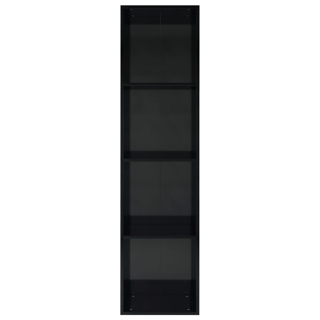 vidaXL magasfényű fekete forgácslap könyv-/TV-szekrény 36 x 30 x 143 cm