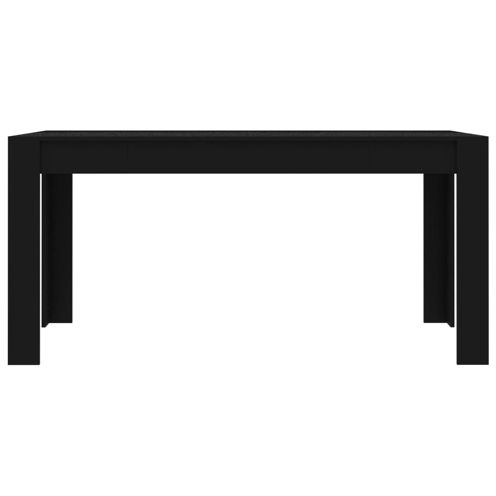 vidaXL fekete forgácslap étkezőasztal 160 x 80 x 76 cm
