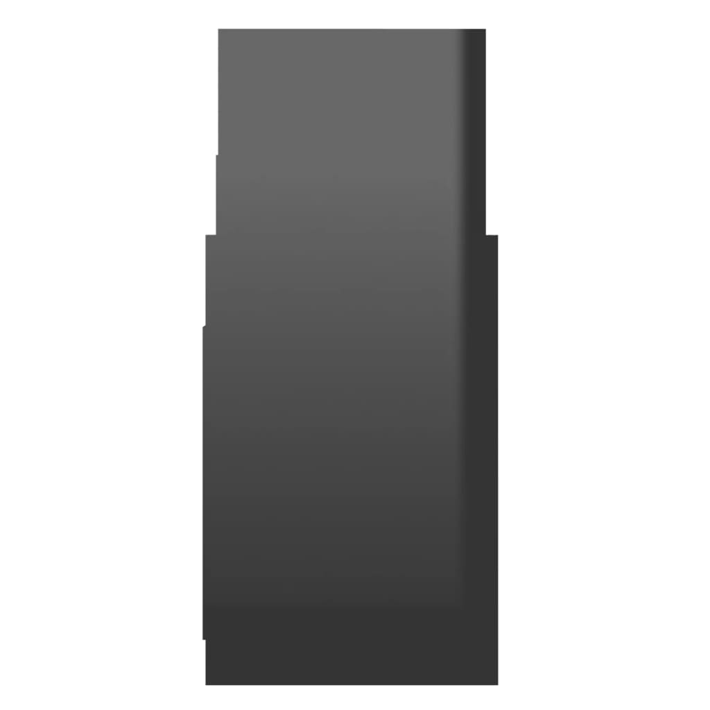 vidaXL magasfényű fekete forgácslap kisszekrény 60 x 26 x 60 cm