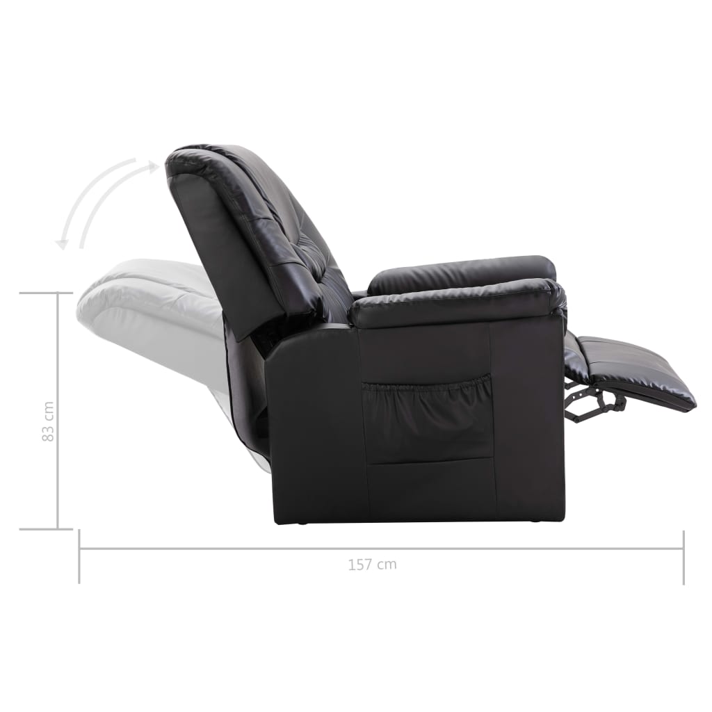 vidaXL fekete műbőr dönthető szék