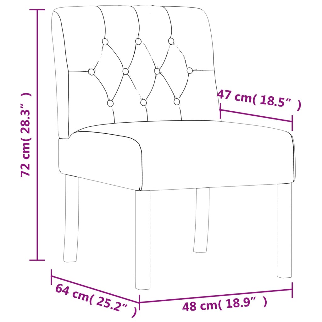 vidaXL vászonszínű szövet gombos szék