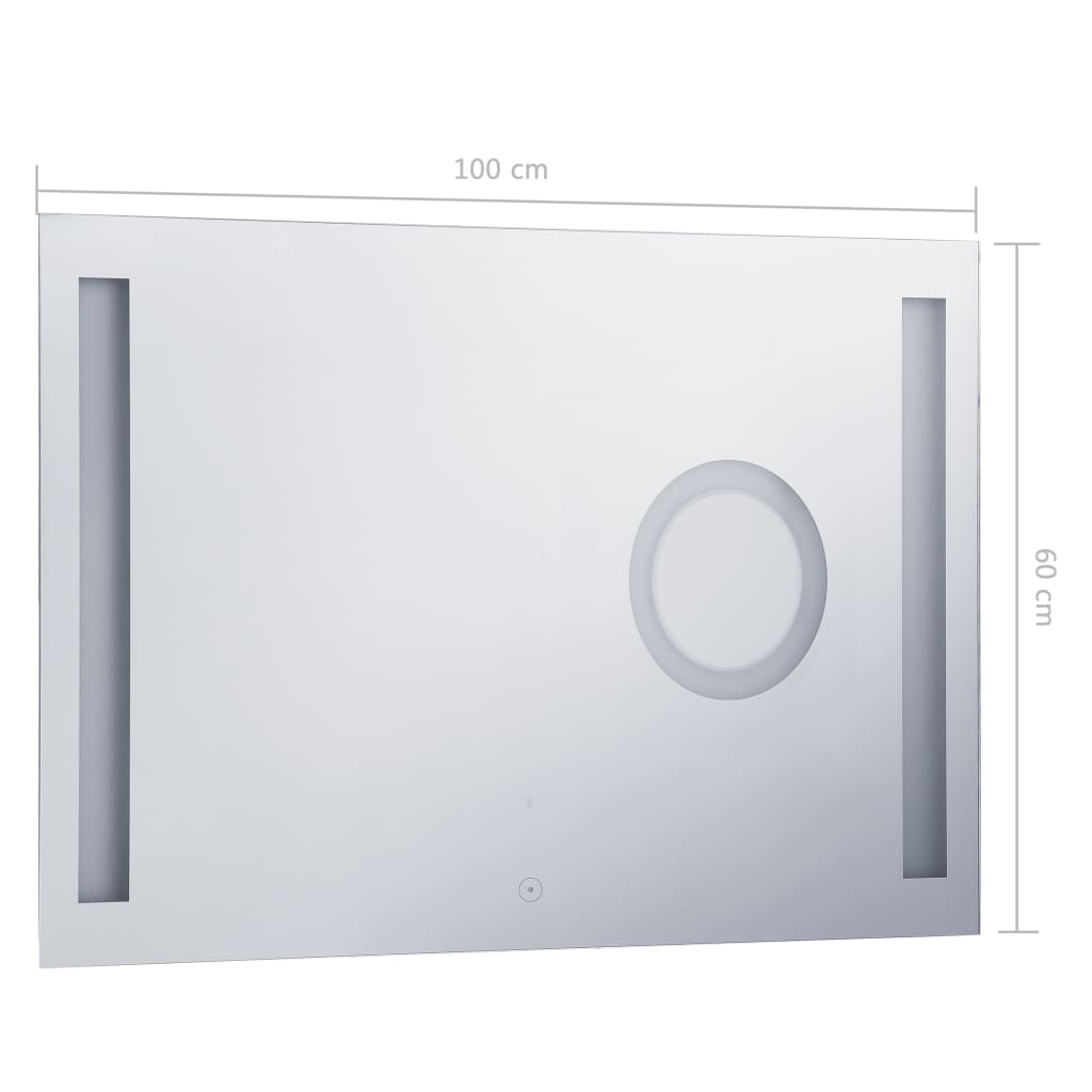 vidaXL LED-es fürdőszobai falitükör érintésérzékelővel 100 x 60 cm