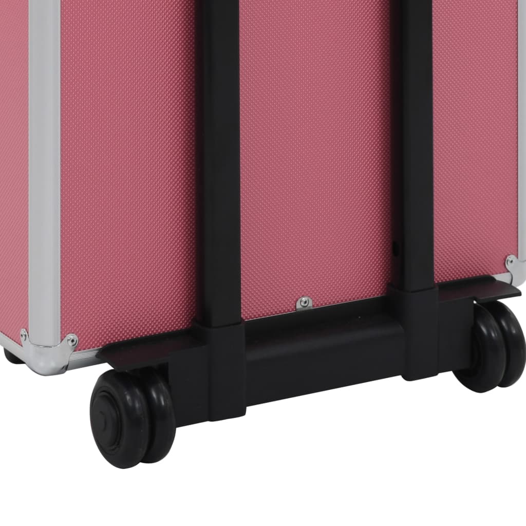 vidaXL rózsaszín alumínium sminkbőrönd