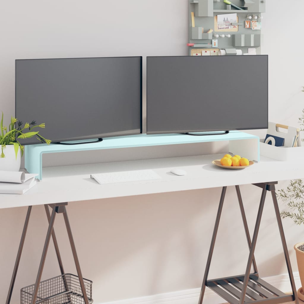 vidaXL zöld üveg TV állvány/monitor magasító 110 x 30 x 13 cm