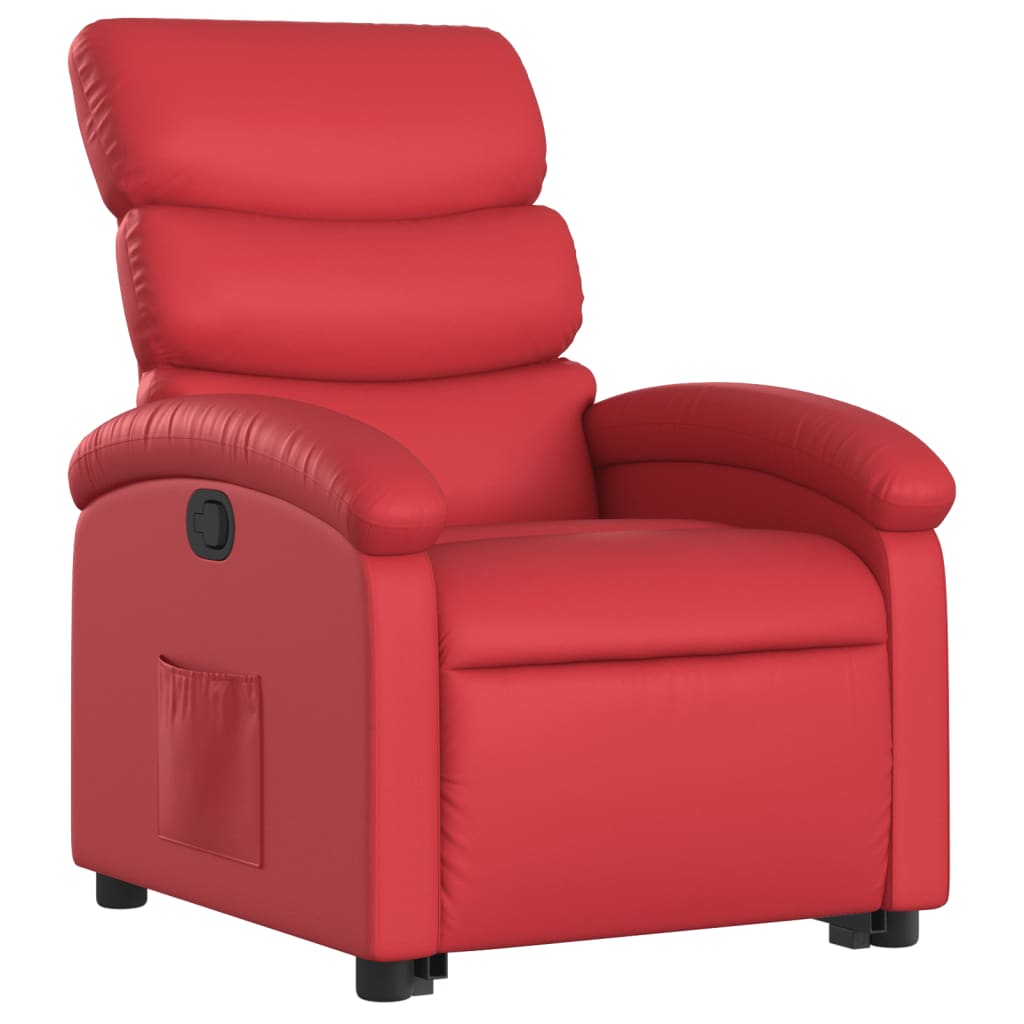 vidaXL piros műbőr felállást segítő dönthető fotel