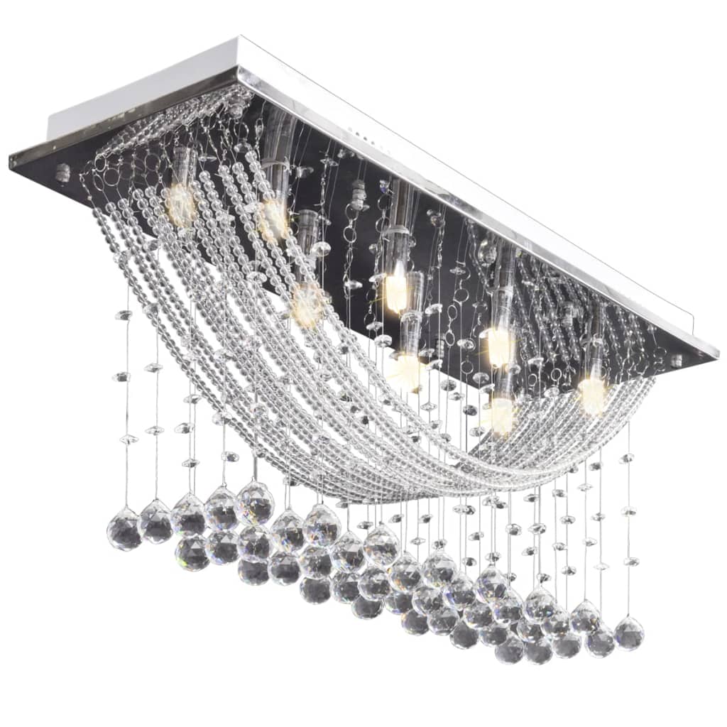 Fehér mennyezeti lámpa csillogó üvegkristály gyöngyökkel 29 cm