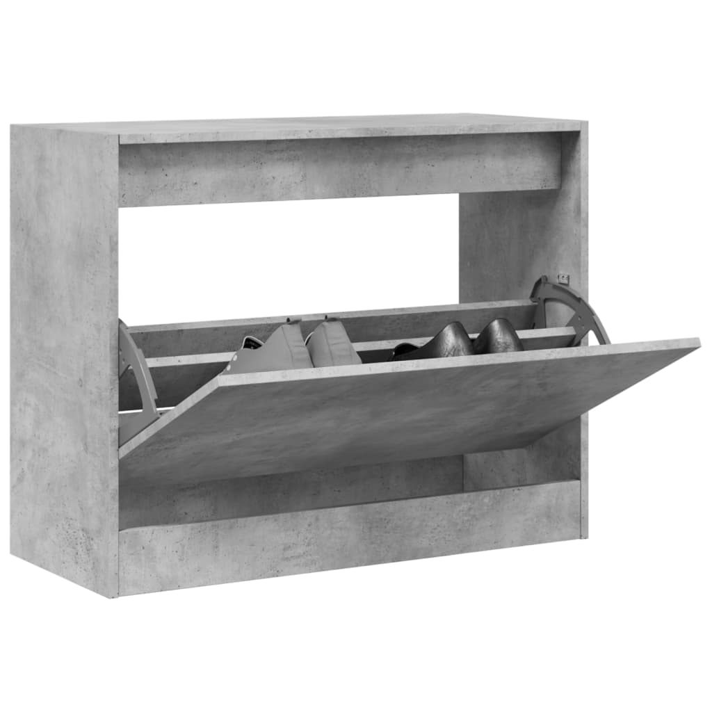 vidaXL betonszürke szerelt fa cipőszekrény 80 x 34 x 63 cm