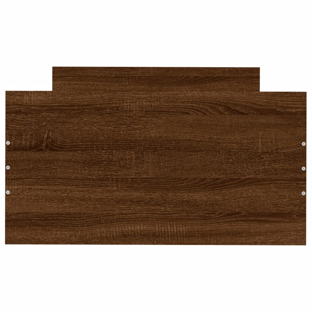 vidaXL barna tölgyszínű egyszemélyes szerelt fa ágykeret 75 x 190 cm