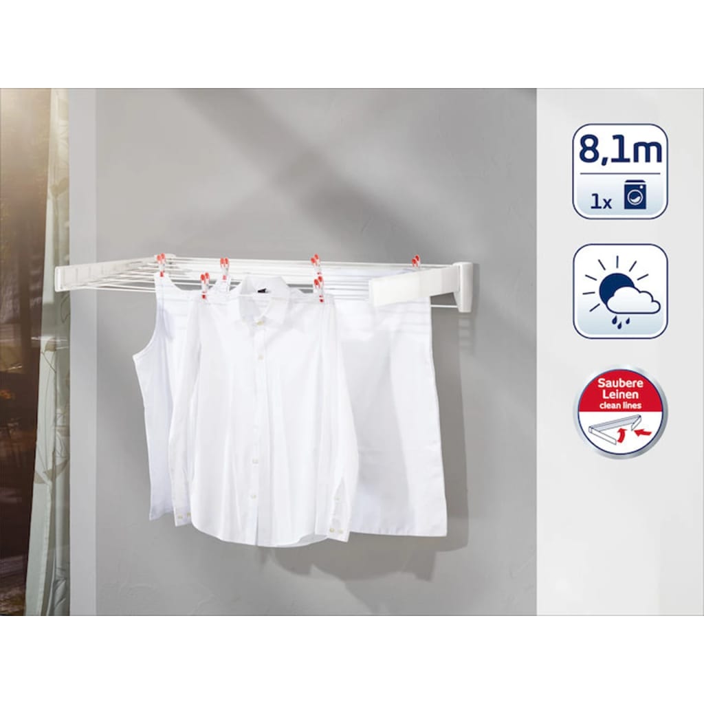 Leifheit Telegant Plus 100 fehér falra szerelhető ruhaszárító