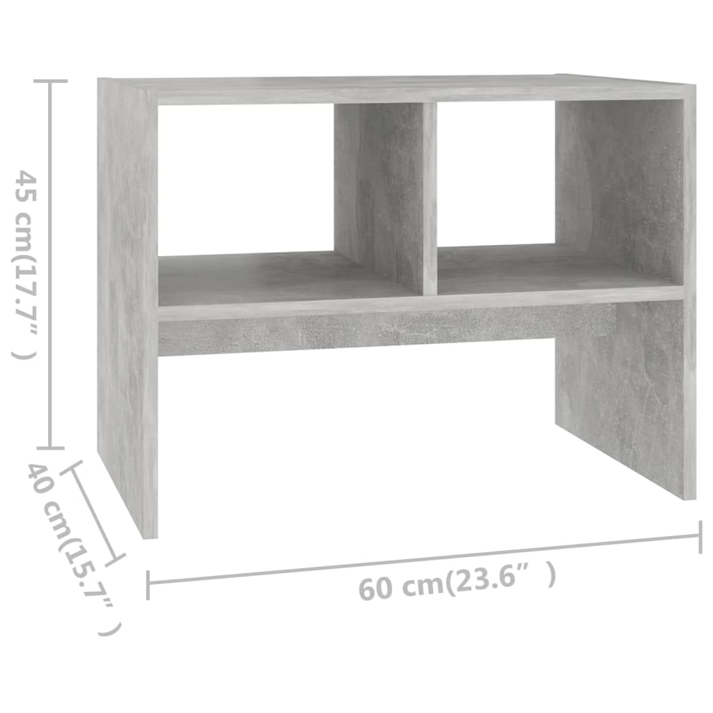vidaXL betonszürke forgácslap kisasztal 60 x 40 x 45 cm