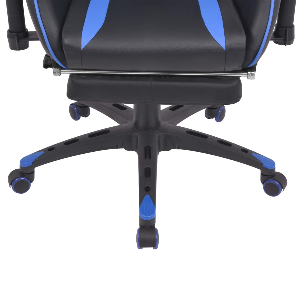 vidaXL kék dönthető versenyülés kialakítású irodai szék lábtartóval