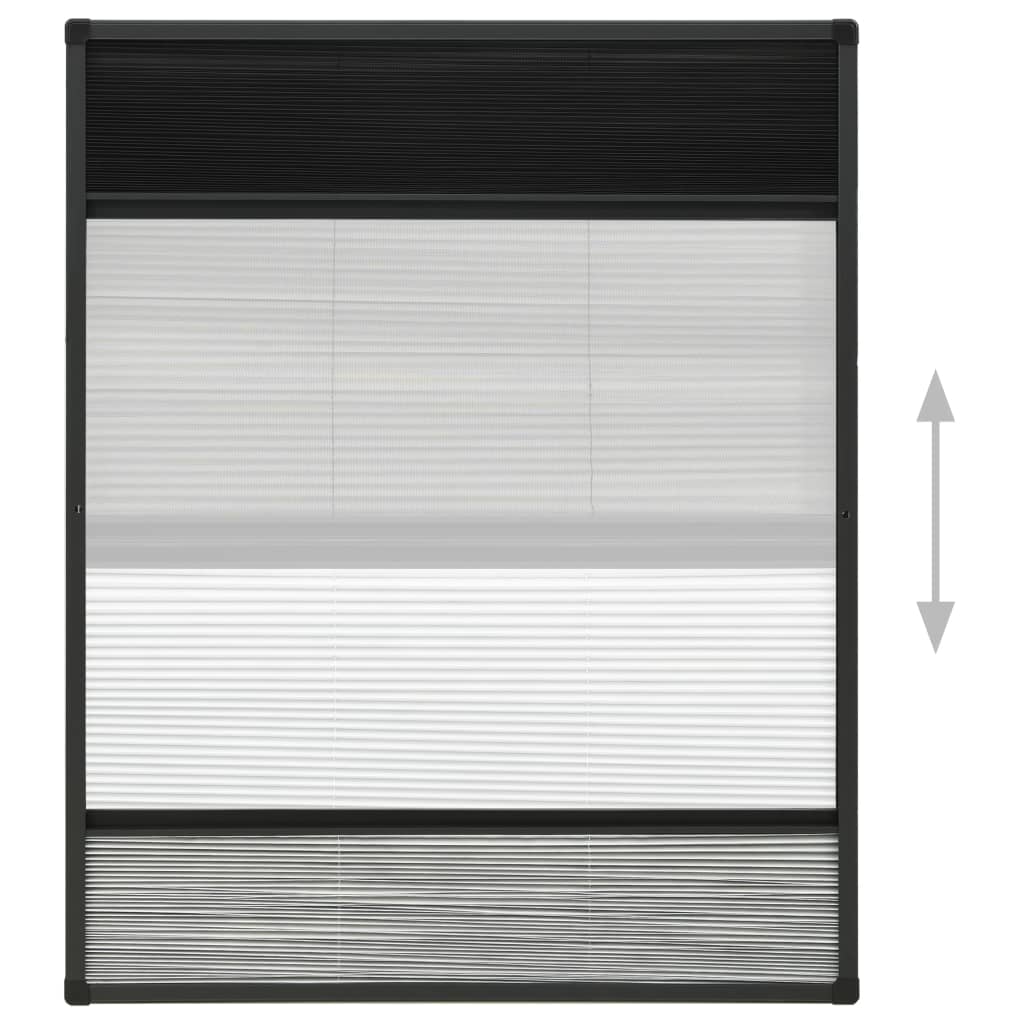vidaXL alumínium pliszé ablakszúnyogháló árnyékolóval 80 x 100 cm