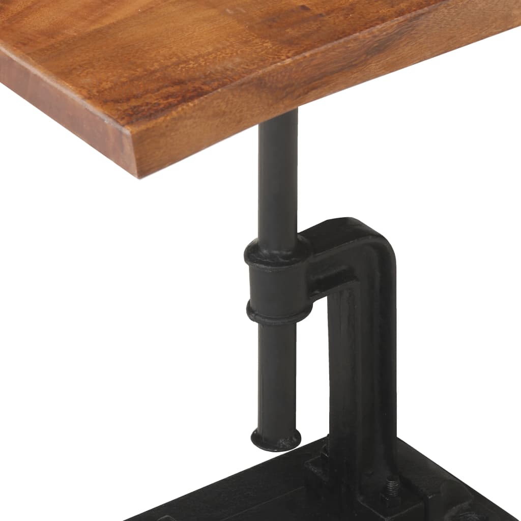 vidaXL barna tömör akácfa és öntöttvas kisasztal 45 x 35 x 49 cm