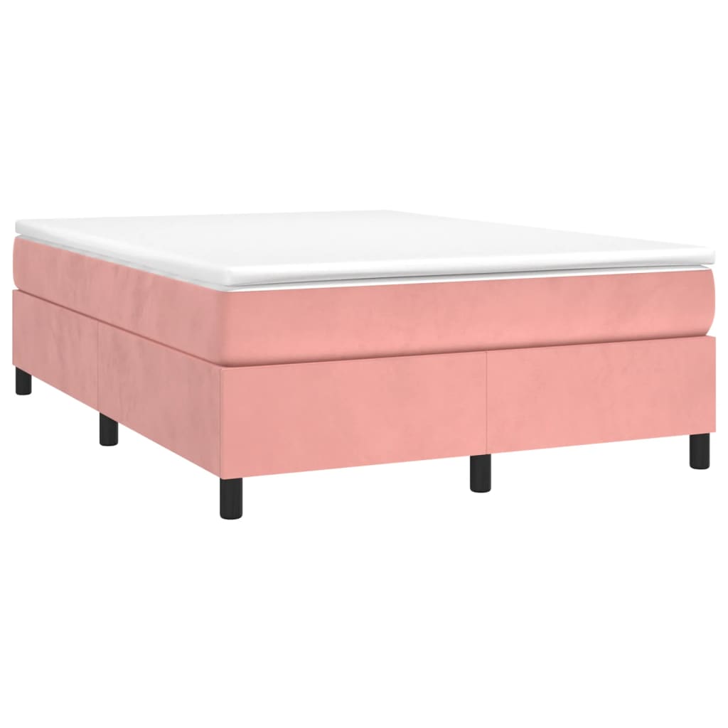 vidaXL rózsaszín bársony ágykeret 140x200 cm