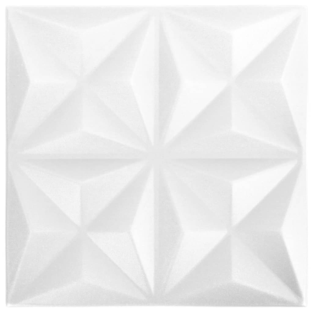vidaXL 12 darab origami fehér 3D fali panel 50 x 50 cm 3 m²