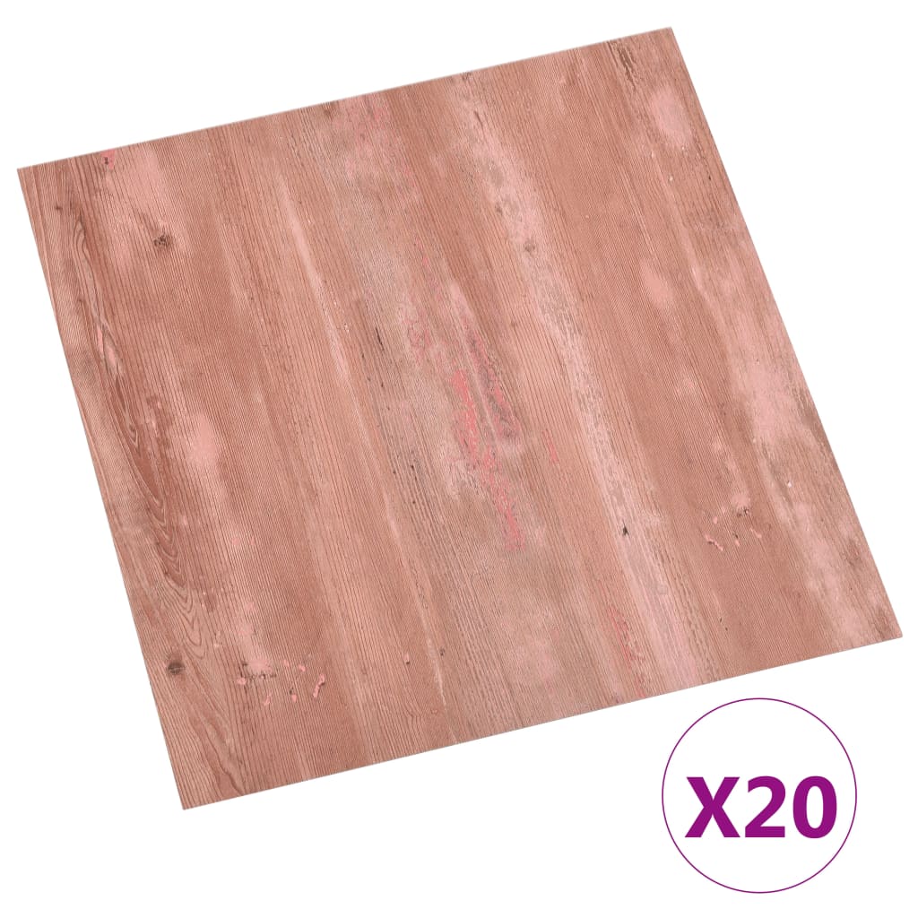 vidaXL 20 db piros öntapadó PVC padlólap 1,86 m²