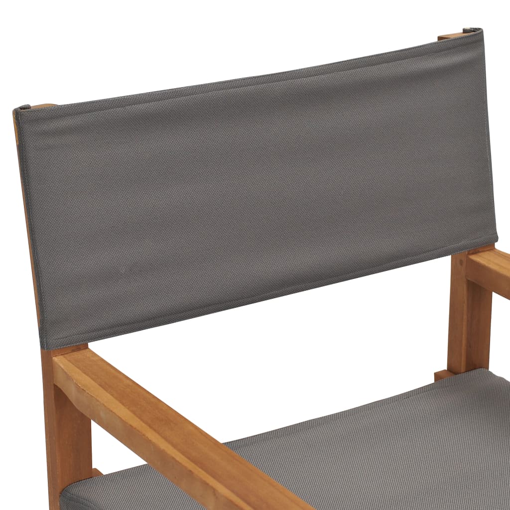 vidaXL 2 db szürke tömör tíkfa rendezői szék