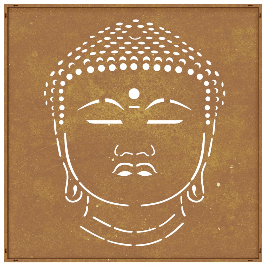 vidaXL Buddha fej mintás corten acél kerti faldísz 105 x 55 cm