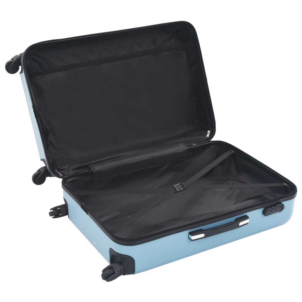 vidaXL 3 db kék keményfalú ABS gurulós bőrönd