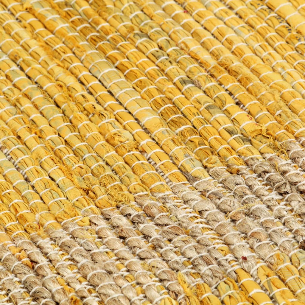 vidaXL sárga kézzel font jutaszőnyeg 80 x 160 cm