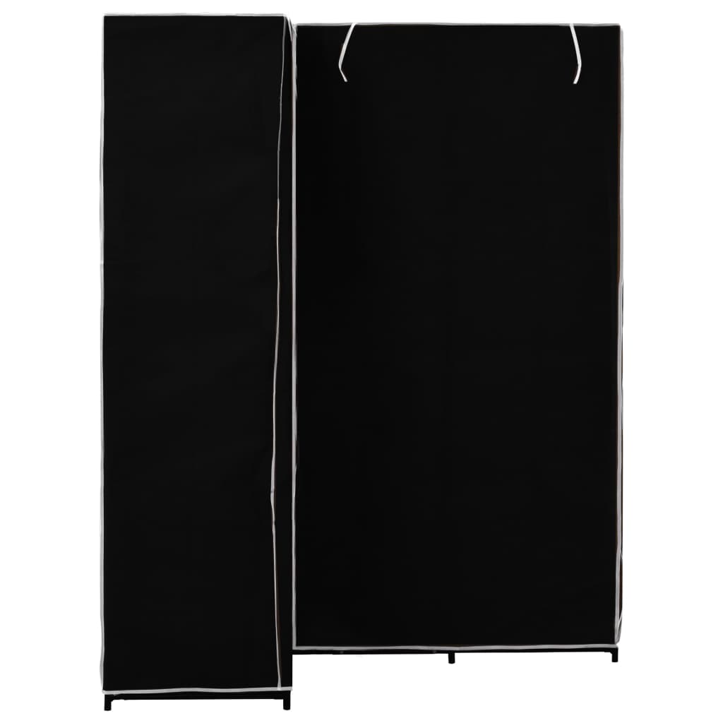 vidaXL fekete sarokruhásszekrény 130 x 87 x 169 cm