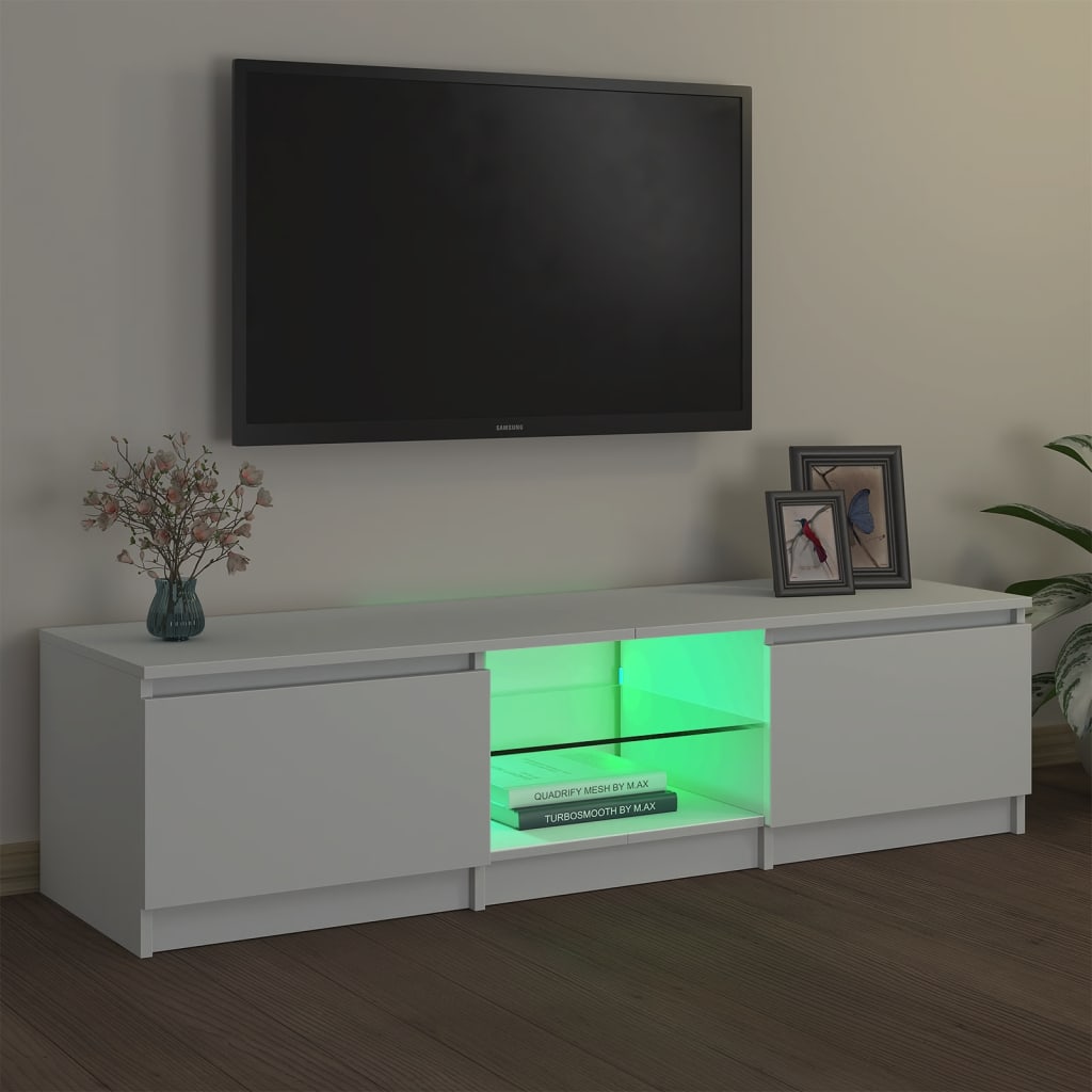 vidaXL fehér TV-szekrény LED-világítással 140 x 40 x 35,5 cm