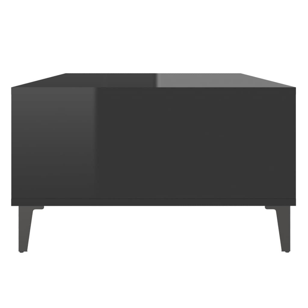 vidaXL magasfényű fekete forgácslap dohányzóasztal 103,5 x 60 x 35 cm