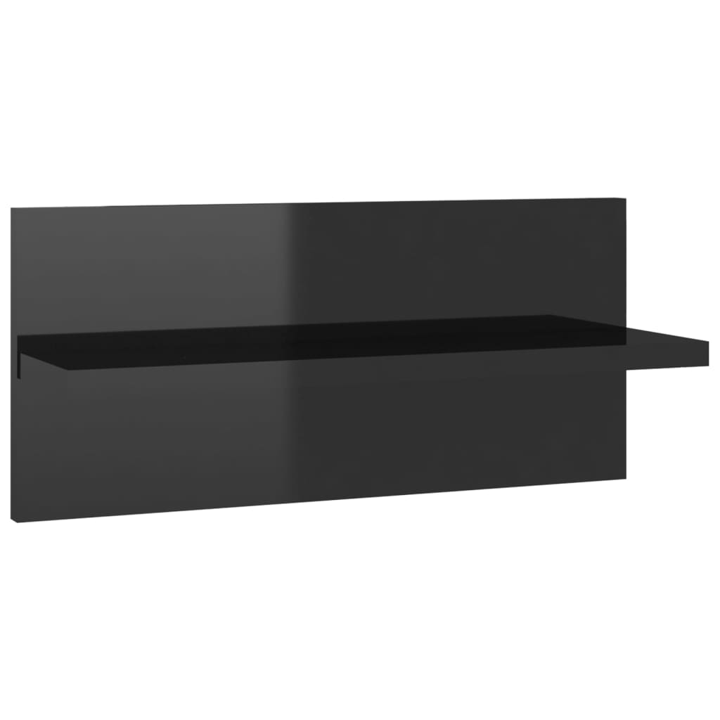 vidaXL 2 db magasfényű fekete fali polc 40 x 11,5 x 18 cm