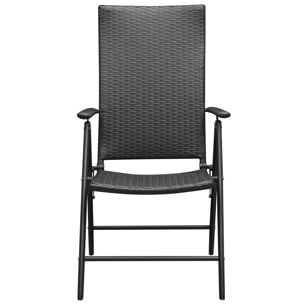 vidaXL 2 db fekete rakásolható polyrattan kerti szék