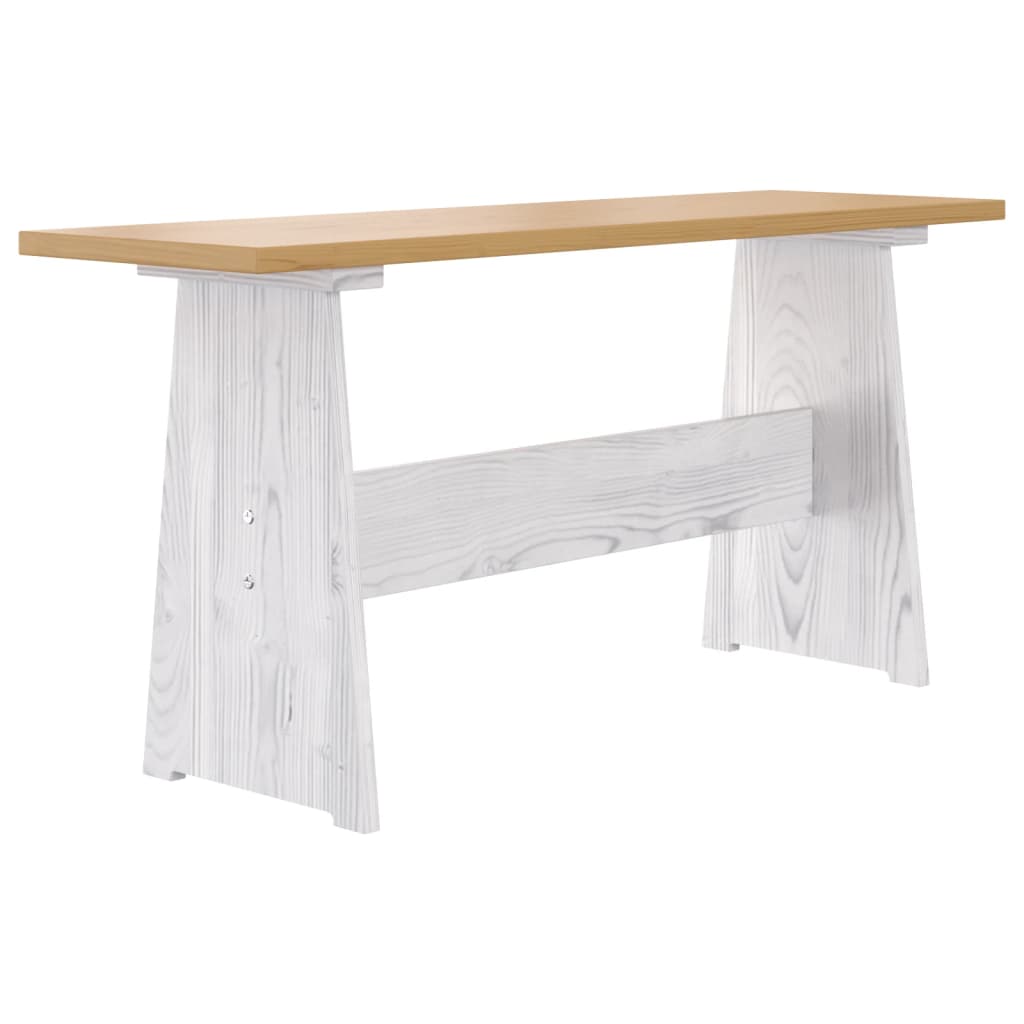 vidaXL mézbarna és fehér tömör fenyőfa étkezőasztal paddal