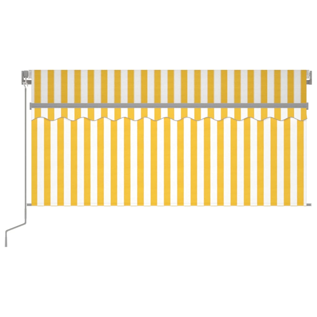 vidaXL sárga-fehér kihúzható LED-es napellenző redőnnyel 3,5 x 2,5 m
