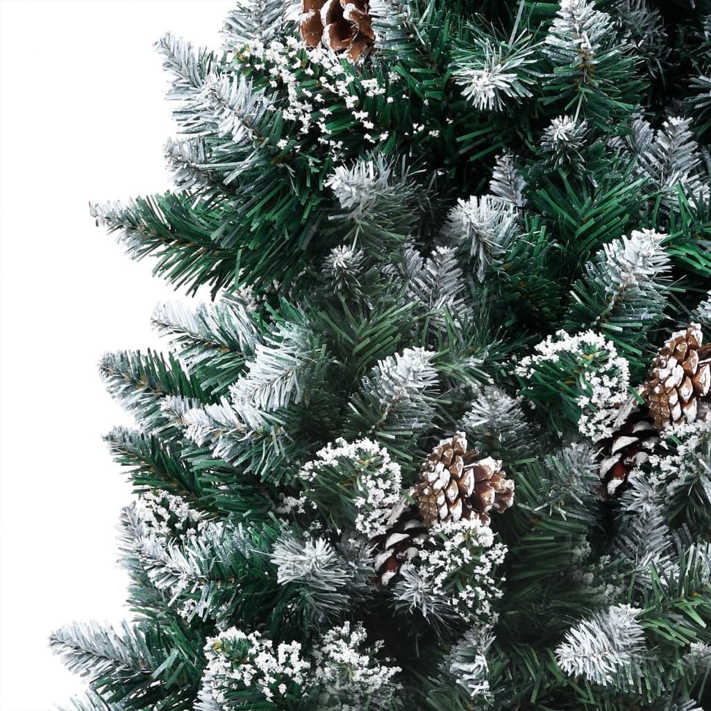 vidaXL műkarácsonyfa LED-del / tobozzal / pelyhes hóval 210 cm