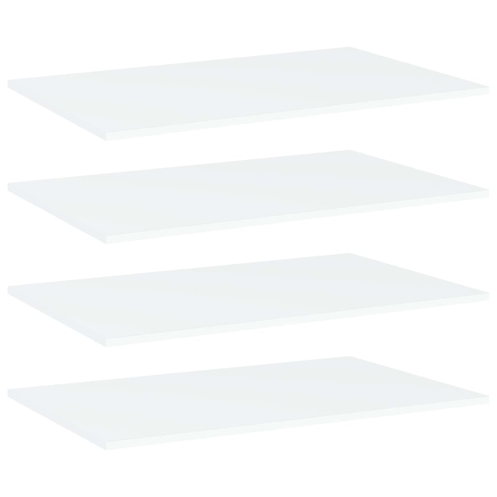 vidaXL 4 db fehér forgácslap könyvespolc lap 80 x 50 x 1,5 cm