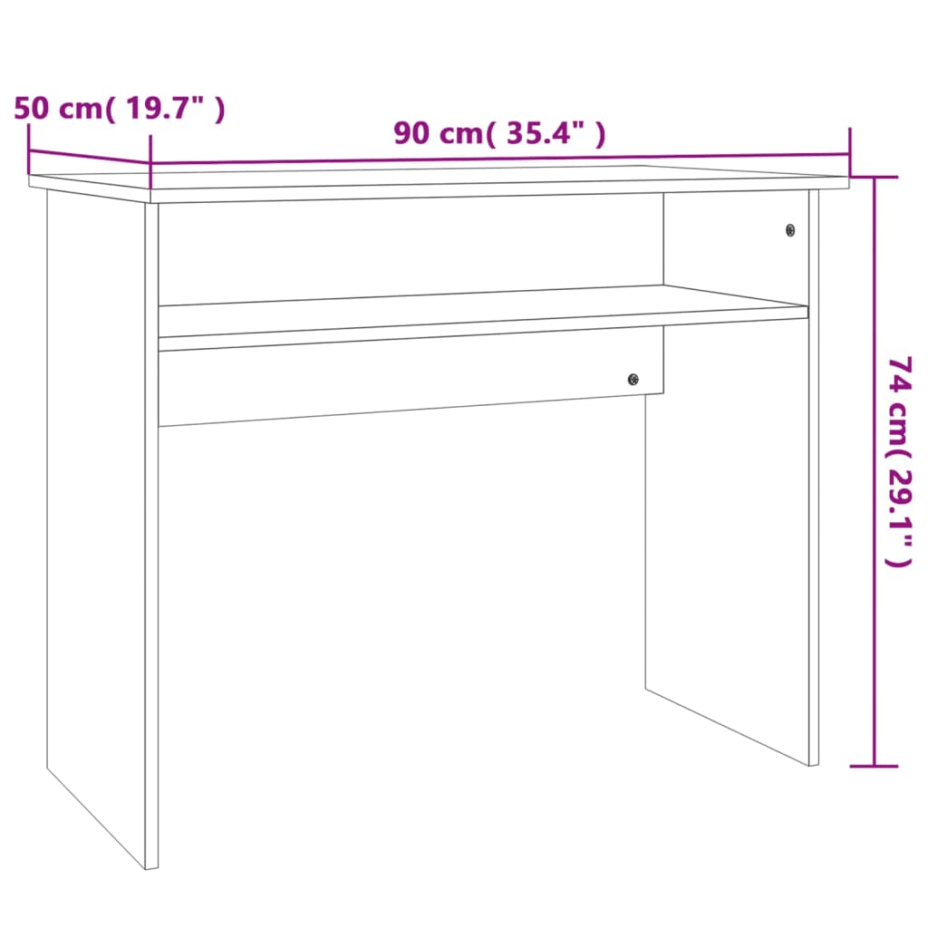 vidaXL betonszürke forgácslap íróasztal 90 x 50 x 74 cm