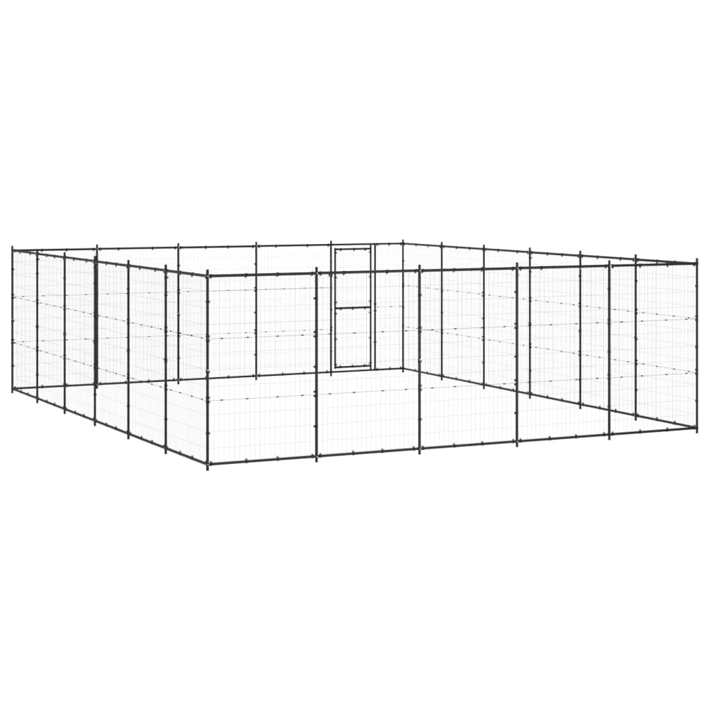 vidaXL kültéri acél kutyakennel 36,3 m²