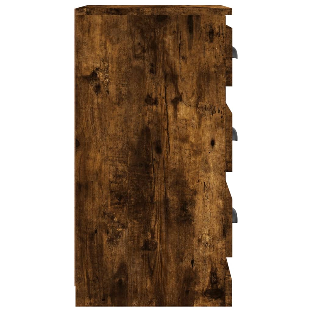 vidaXL füstös tölgyszínű szerelt fa tálalószekrény 36x35,5x67,5 cm