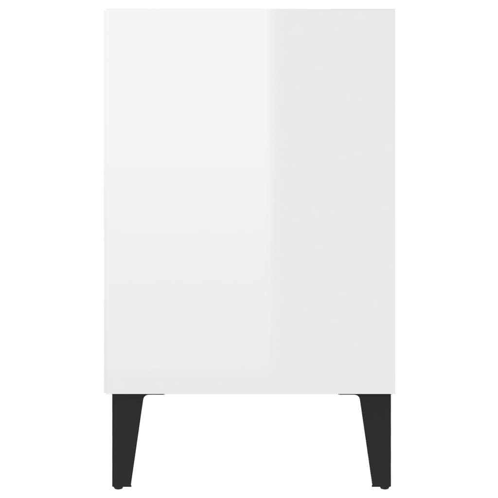 vidaXL magasfényű fehér TV-szekrény fémlábakkal 103,5 x 30 x 50 cm