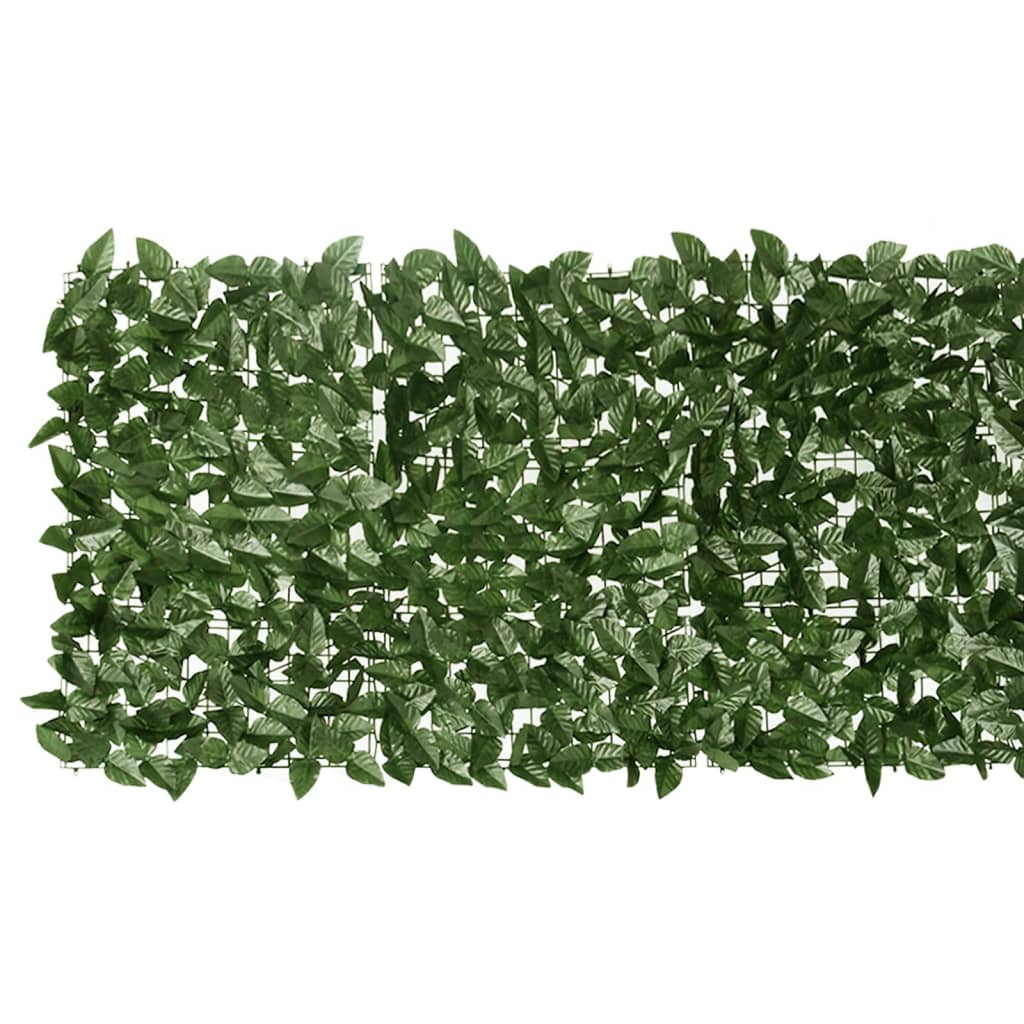 vidaXL sötétzöld leveles belátás elleni erkélyparaván 600 x 75 cm