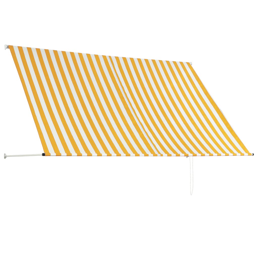 vidaXL feltekerhető sárga és fehér napellenző 250 x 150 cm